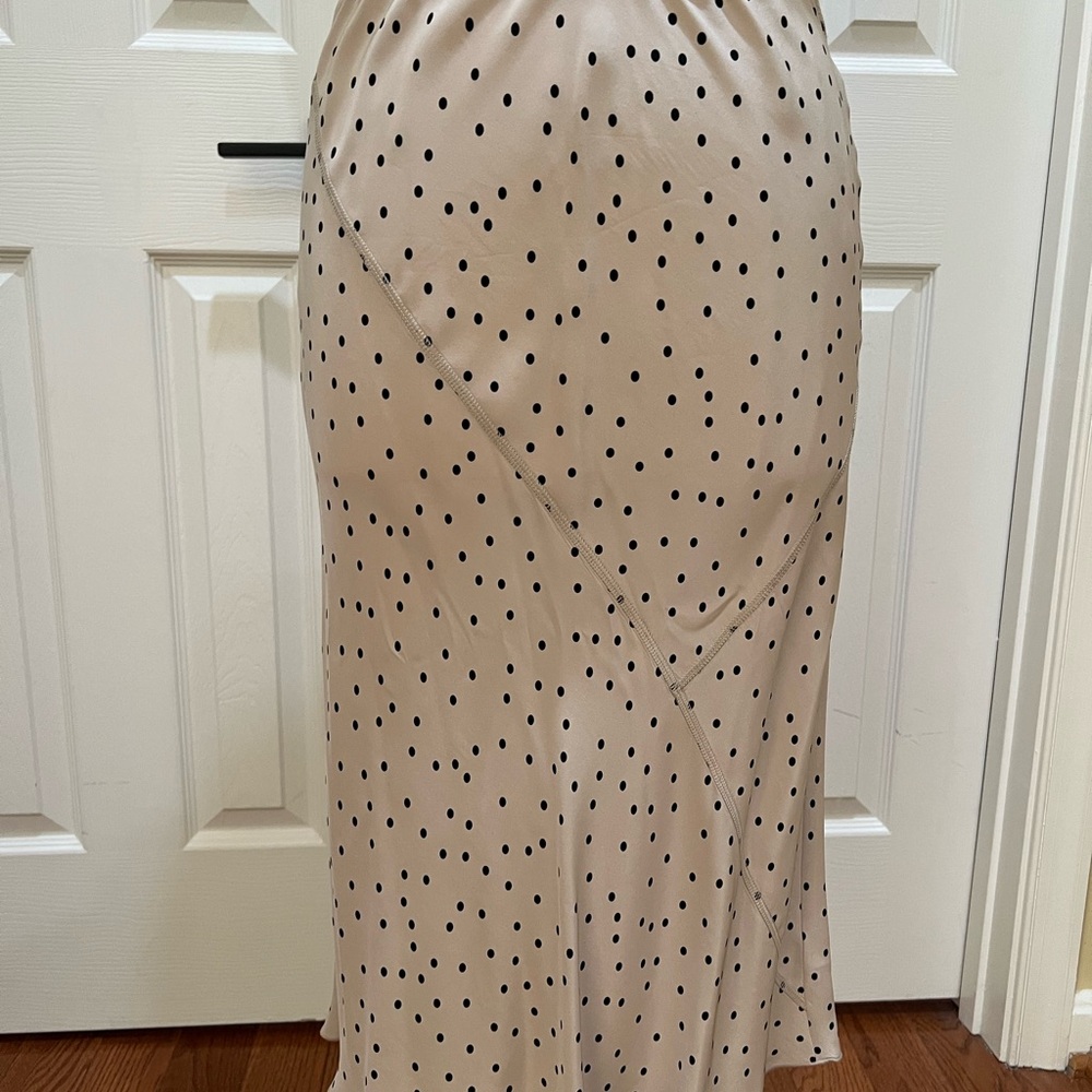 ATM Silk Polka Dot Bias Skirt and Silk Polka Dot Tank Top. (Set)